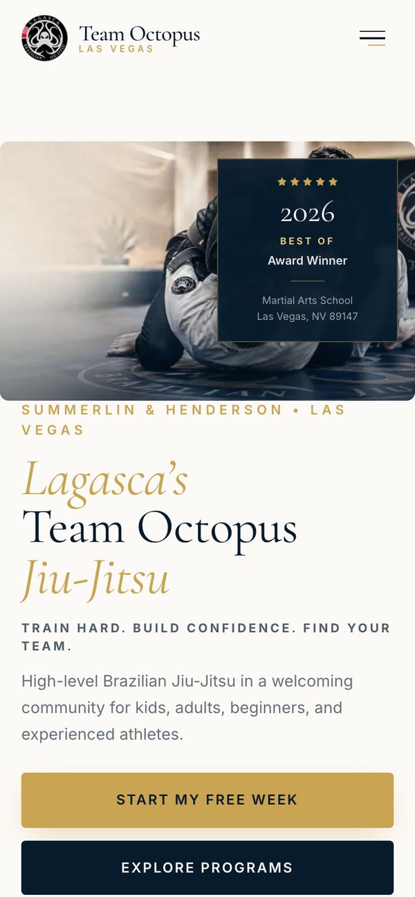 Team Octopus homepage hero on a phone